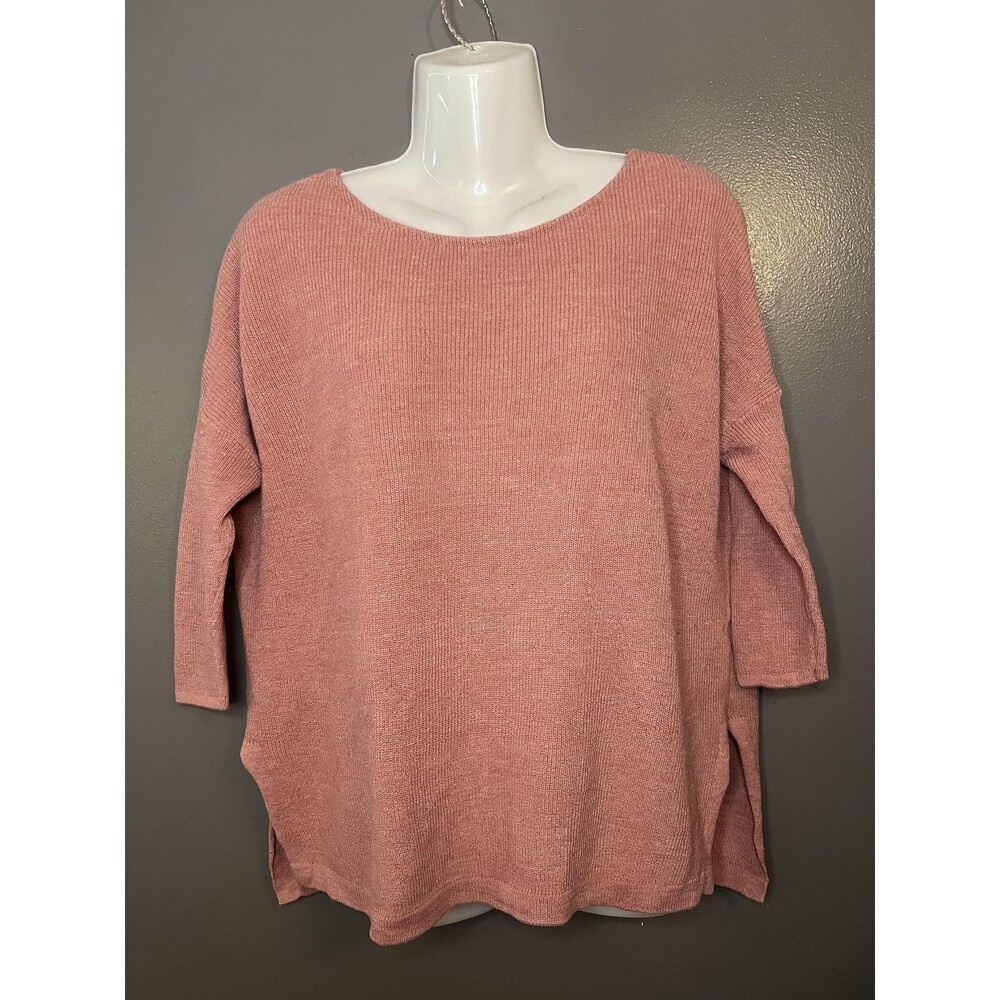 J Jill Pure Jill Sweater Tunic Womens Petite XS Pink Linen Blend Soft Knit